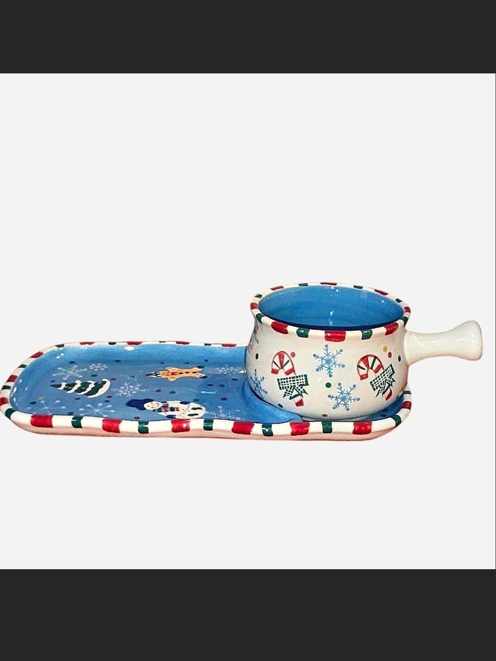 TEMP-TATIONS By Tara Traditions Ceramic Soup Bowl & Sandwich Tray For Holidays